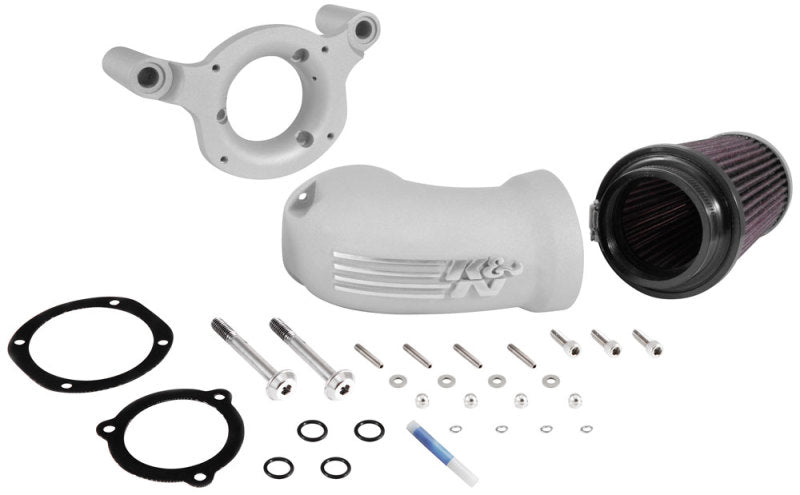 K&N 01-17 Harley Davidson Softail / Dyna FI Performance Air Intake System Silver - Mammoth Racing -