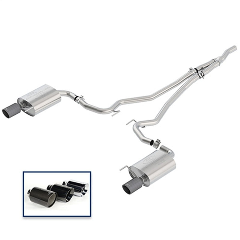 Ford Racing 2018 Mustang 2.3L Ecoboost Cat-Back Touring Exhaust System w/Carbon Fiber Tips - Mammoth Racing -