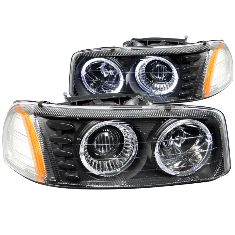 ANZO 1999-2006 Gmc Sierra 1500 Projector Headlights w/ Halo Black - Mammoth Racing -