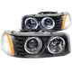 ANZO 1999-2006 Gmc Sierra 1500 Projector Headlights w/ Halo Black - Mammoth Racing -
