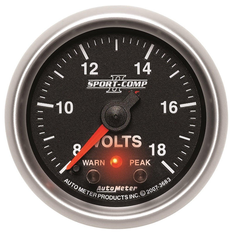 Autometer Sport-Comp II 2-1/16in Digital Voltometer Gauge - 18V - My Store