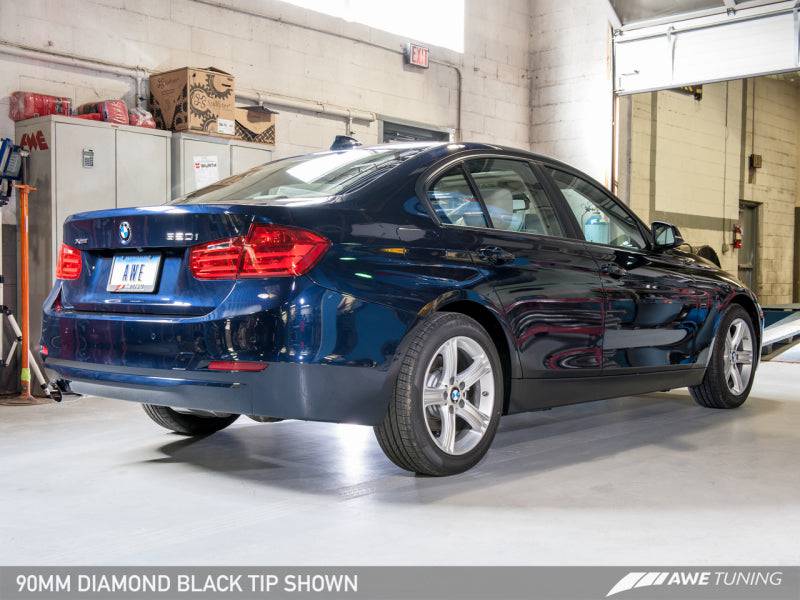 AWE Tuning BMW F30 320i Touring Exhaust w/Performance Mid Pipe - Diamond Black Tip (90mm) - My Store