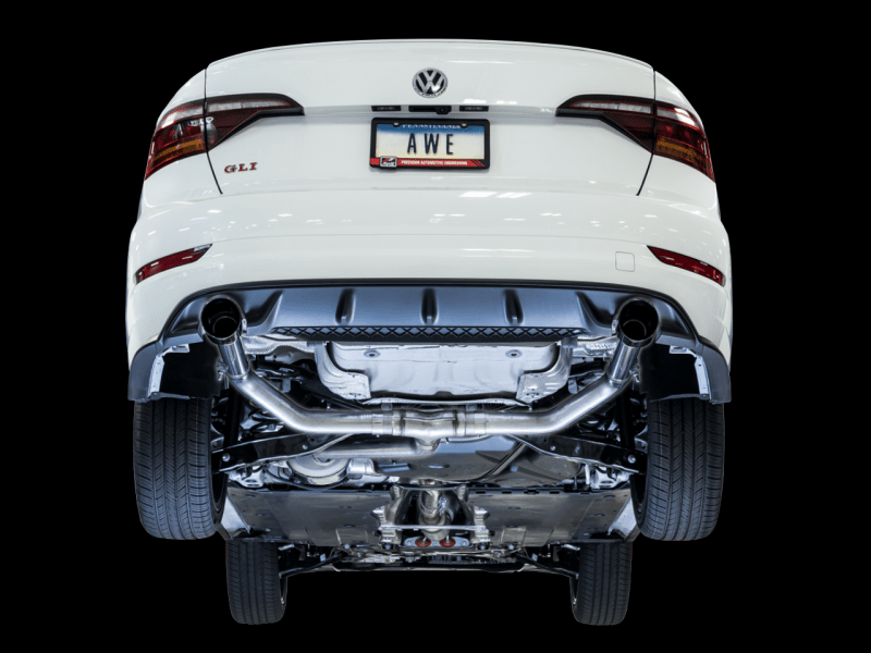 AWE Tuning 18-21 Volkswagen Jetta GLI Mk7 Track Exhaust - Diamond Black Tips (Fits High-Flow DP) - My Store