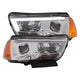 ANZO 11-14 Dodge Charger Projector Headlights w/ Plank Style Design Chrome w/ Amber - Mammoth Racing -