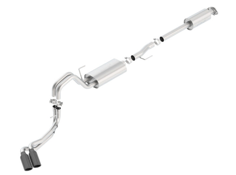 Borla 15-17 Ford F-150 2.7/3.5L V6 / 5.0 V8 2/4WD Black Chrome Angle-Cut Side Exit Catback Exhaust - My Store