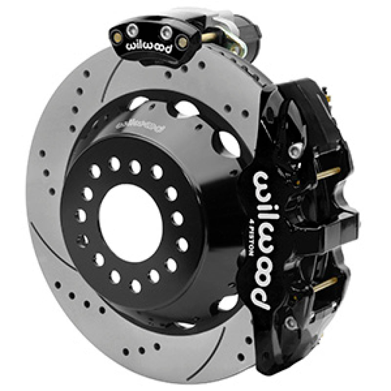 Wilwood Aero4 Big Brake Rear Electronic Parking Brake Kit - Black - Powder Coat Caliper - D/S Rotor - My Store