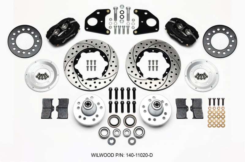 Wilwood Forged Dynalite Front Kit 11.00in Drilled 62-72 CDP B & E Body-Drum - Mammoth Racing -