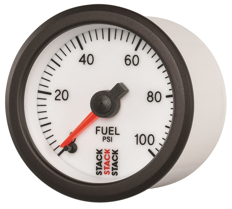 Autometer Stack 52mm 0-100 PSI 1/8in Nptf Male Pro Stepper Motor Fuel Pressure Gauge - White - My Store