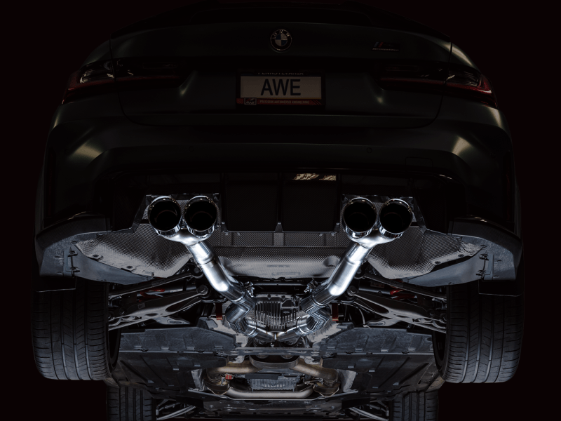 AWE Track Edition Catback Exhaust for BMW G8X M3/M4 - Chrome Silver Tips - My Store