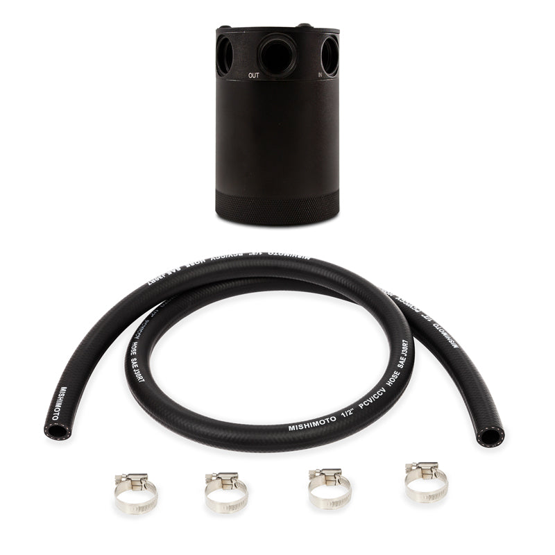 Mishimoto Assembled Universal 3-Port Catch Can Black w/ Hose - Mammoth Racing -