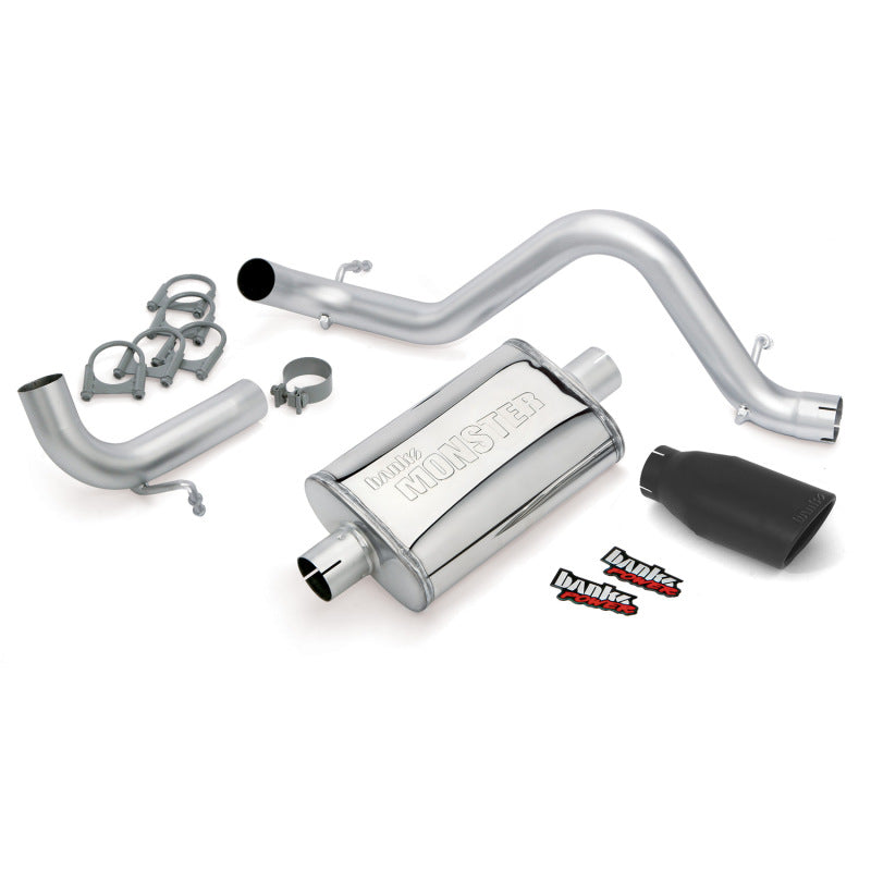 Banks Power 12-15 Jeep 3.6L Wrangler (All) - 2dr Monster Exh Sys - SS Single Exh w/ Black Tip - Mammoth Racing -