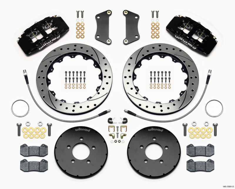 Wilwood Dynapro 6 Front Hat Kit 12.88in Drilled 2005-Up Mazda 3 w/ Lines - My Store
