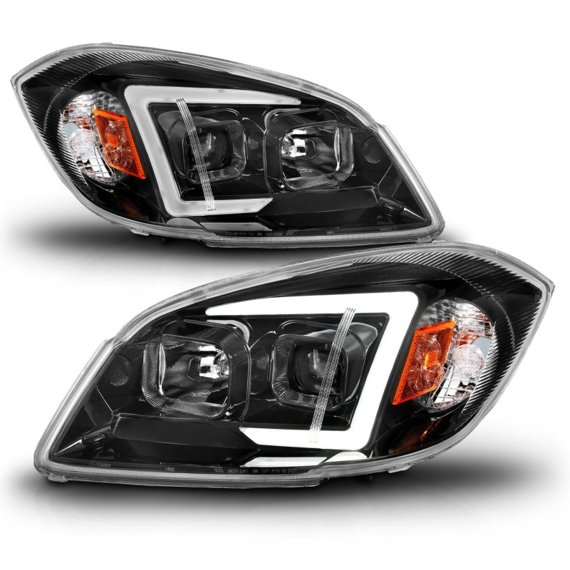 ANZO 05-10 Chevrolet Cobalt / 07-10 Pontiac G5 LED Projector Headlights w/ Seq Black Housing - Mammoth Racing -