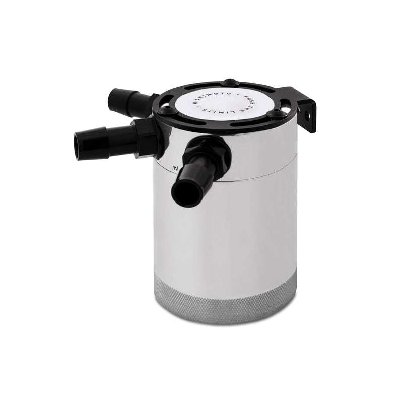Mishimoto Compact Baffled Oil Catch Can - 3-Port - Polished - Mammoth Racing -