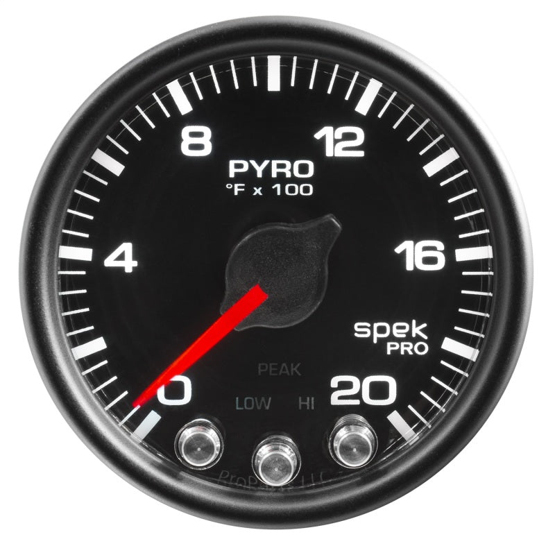 Autometer Spek-Pro Gauge Pyro. (Egt) 2 1/16in 2000f Stepper Motor W/Peak & Warn Blk/Blk - My Store
