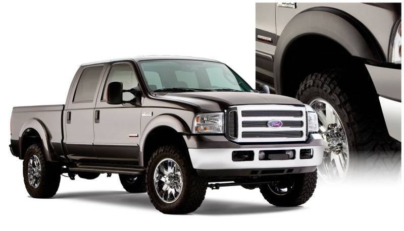 Bushwacker 99-07 Ford F-250 Super Duty Styleside Extend-A-Fender Style Flares 4pc - Black - Mammoth Racing -