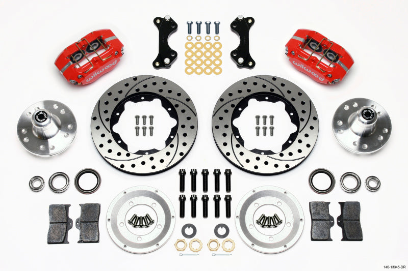 Wilwood Dynapro Dust-Boot Front Kit 11.00in Drilled-Red WWE ProSpindle - My Store