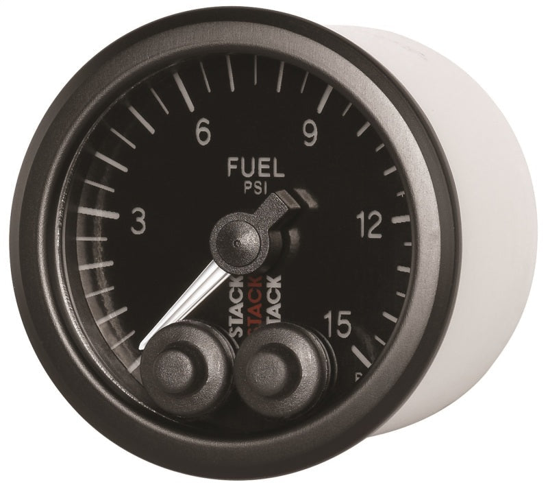 Autometer Stack 52mm 0-15 PSI 1/8in Nptf Male Pro-Control Fuel Pressure Gauge - Black - My Store