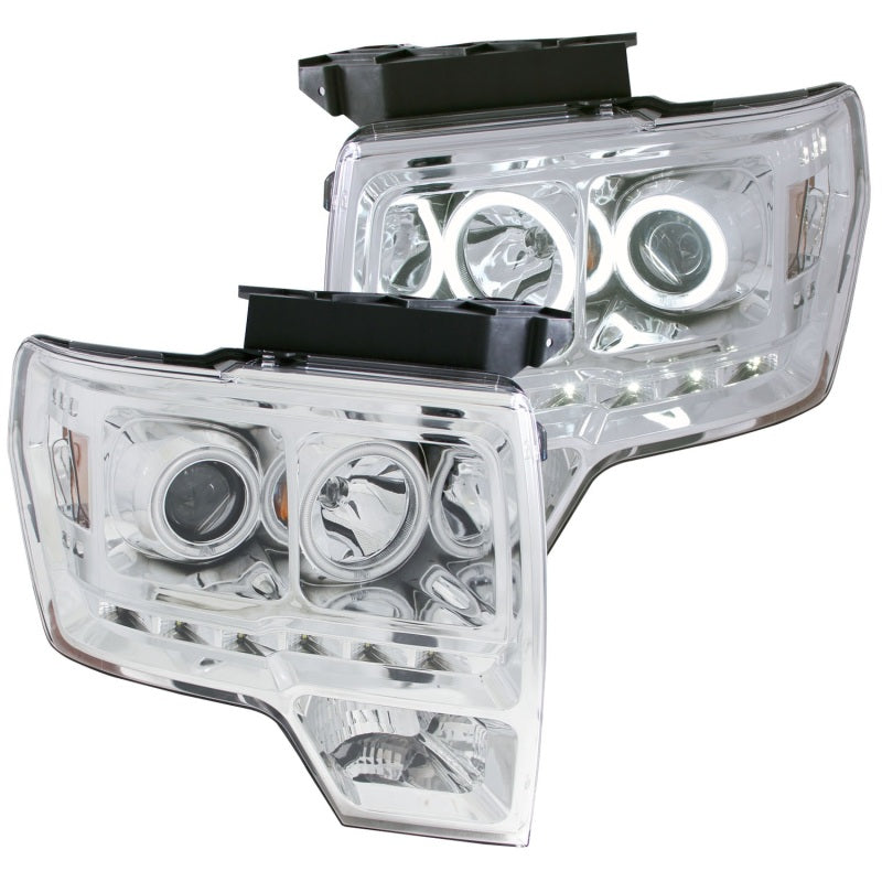 ANZO 2009-2014 Ford F-150 Projector Headlights w/ Halo Chrome (CCFL) G2 - Mammoth Racing -
