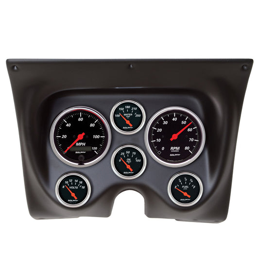 Autometer Designer Black 67-68 Camaro/Firebird Dash Kit 6pc Tach / MPH / Fuel / Oil / Wtmp / Volt - My Store