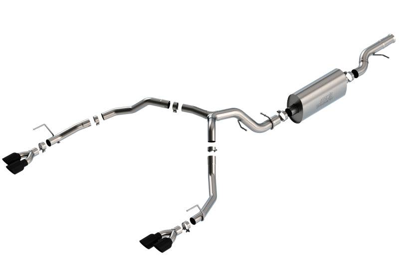 Borla 21-22 Chevrolet Tahoe 6.2L V8 2/4WD 4DR T-304 SS Touring Cat-Back Exhaust w/ Black Chrome Tips - Mammoth Racing -