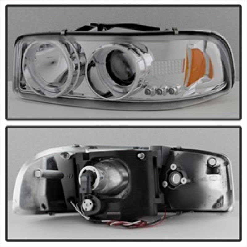 Spyder GMC Sierra 1500/2500/3500 99-06 Projector Headlights LED Halo LED Chrome PRO-YD-CDE00-HL-C - Mammoth Racing -