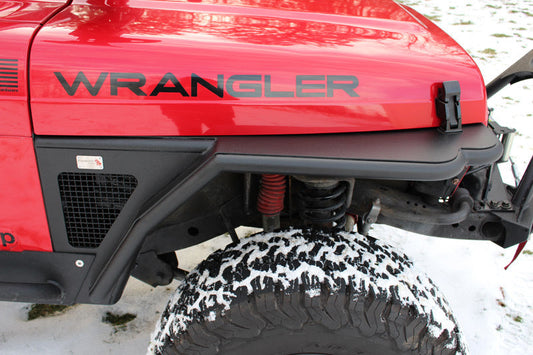 Fishbone Offroad 97-06 Jeep Wrangler TJ Steel Tube Fenders Front 3In Flare - Blk Textured Powdercoat - My Store