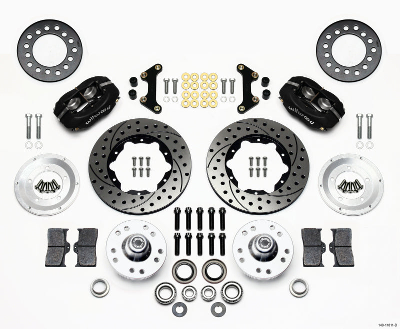 Wilwood Forged Dynalite Front Kit 11.00in Drilled 49-54 Chevy / 53-62 Corvette - Mammoth Racing -