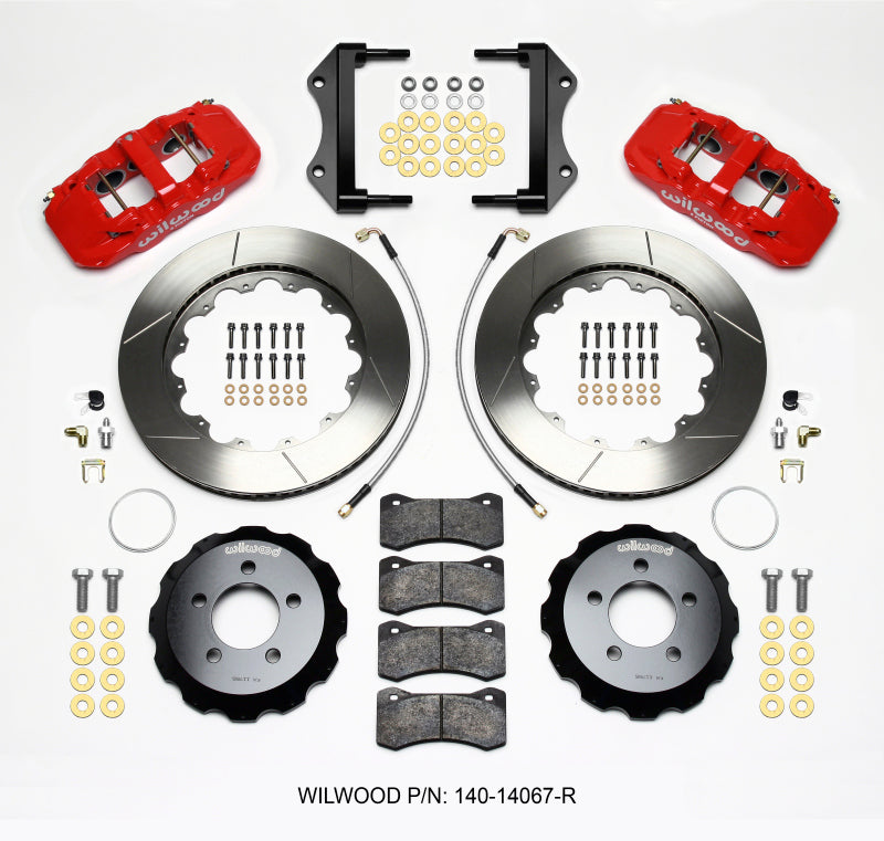Wilwood Aero6 Front Hat Kit 14.25 Red 2014-Up Challenger w/Lines - My Store