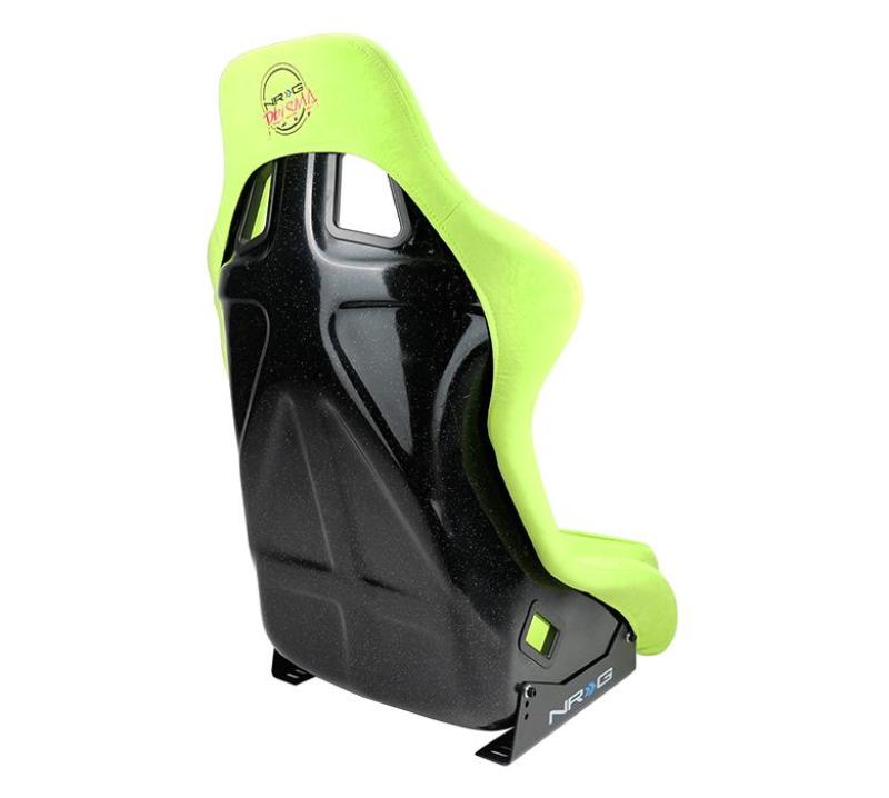 NRG FRP Bucket Seat PRISMA Edition - Large (Neon Green Alcantara/ Pearlized Back) - My Store
