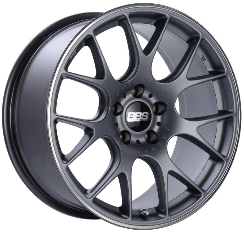 BBS CH-R 19x9.5 5x112 ET35 Satin Titanium Polished Rim Protector Wheel -82mm PFS/Clip Required - Mammoth Racing -