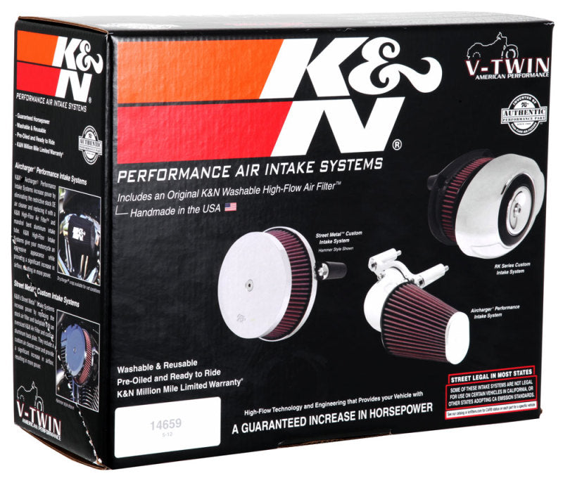 K&N 08-17 Harley Davidson Touring 96 CI / 103 CI Performance Intake Kit - Mammoth Racing -