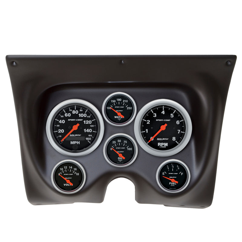 Autometer Sport-Comp 67-68 Camaro/Firebird Dash Kit 6pc Tach / MPH / Fuel / Oil / Wtmp / Volt - My Store