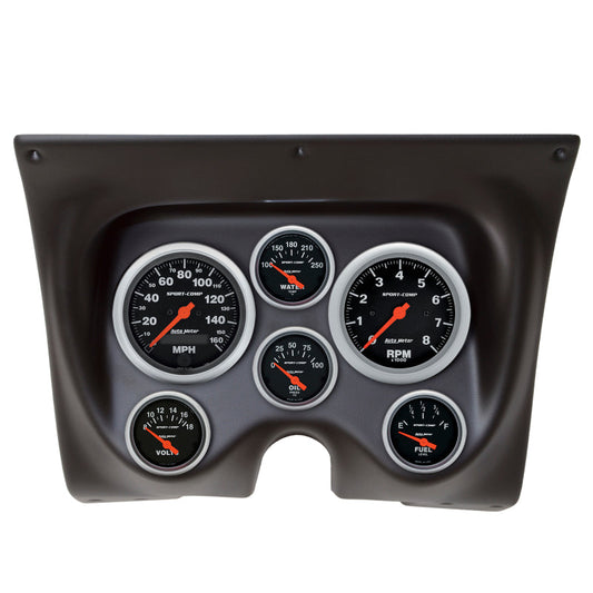 Autometer Sport-Comp 67-68 Camaro/Firebird Dash Kit 6pc Tach / MPH / Fuel / Oil / Wtmp / Volt - My Store