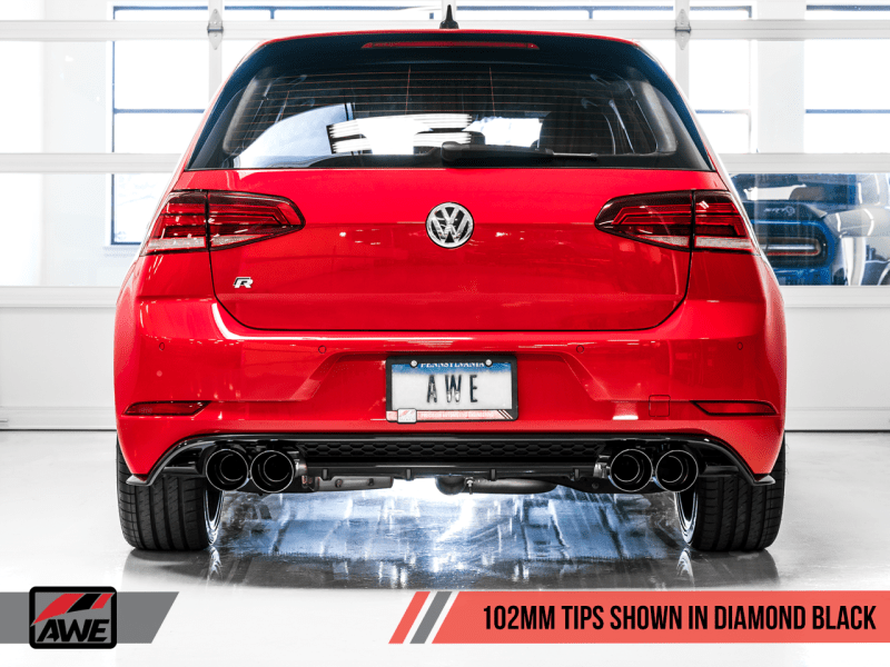 AWE Tuning MK7.5 Golf R SwitchPath Exhaust w/Diamond Black Tips 102mm - My Store