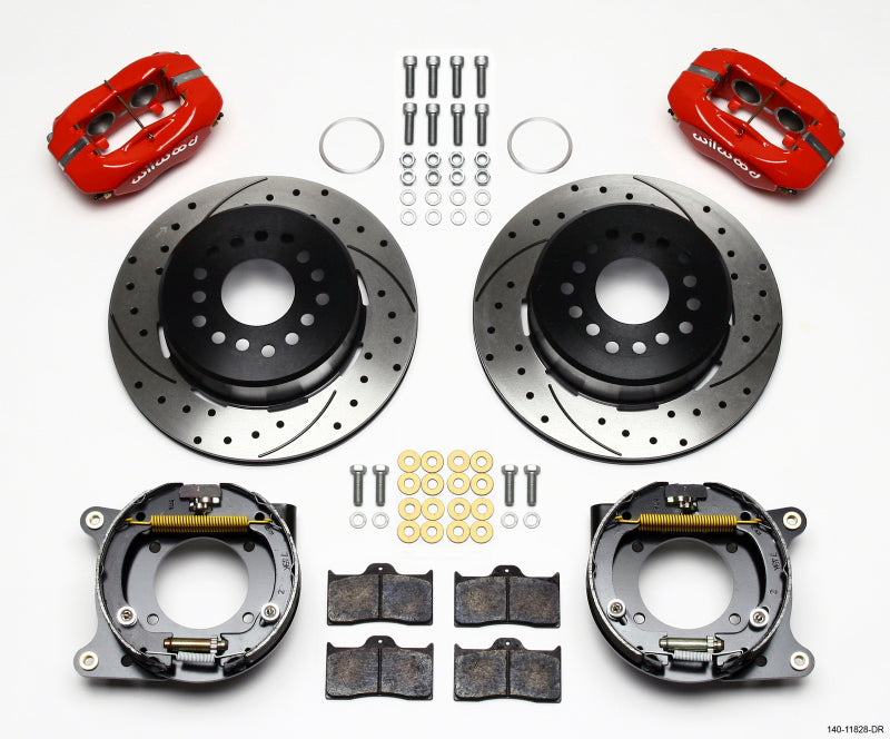 Wilwood Forged Dynalite P/S Park Brake Kit Drill-Red Impala 59-64 / Corvette 57-62 - Mammoth Racing -