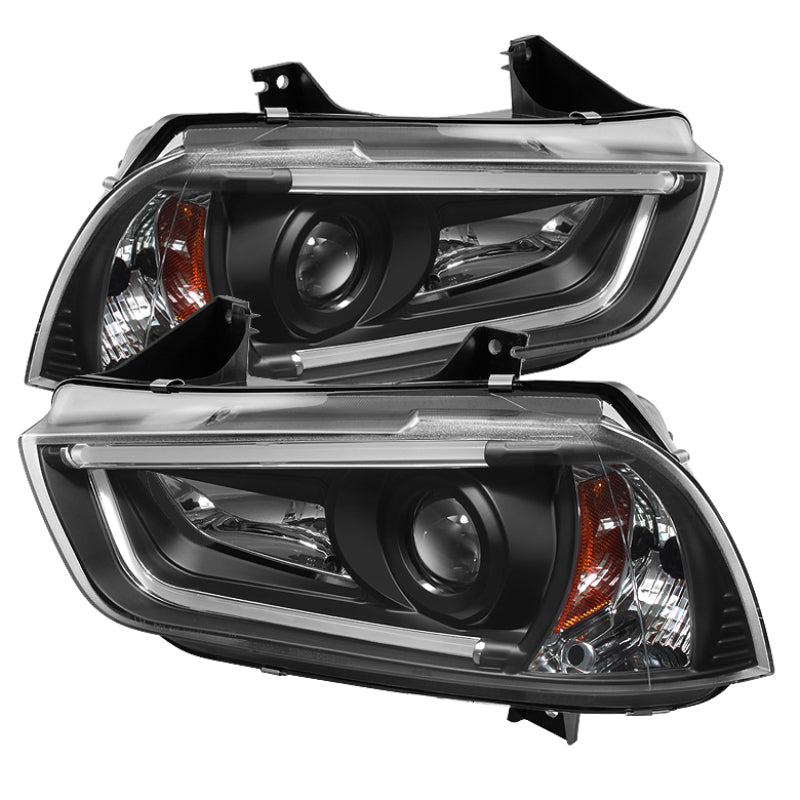 Spyder Dodge Charger 11-14 Projector Headlights Halogen - Light Tube DRL Blk PRO-YD-DCH11-LTDRL-BK - Mammoth Racing -