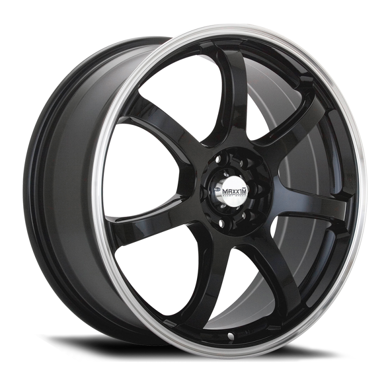 Maxxim Knight 15x6.5 8x100/114.3 Et38 Gloss Black Lip Polish - Mammoth Racing -