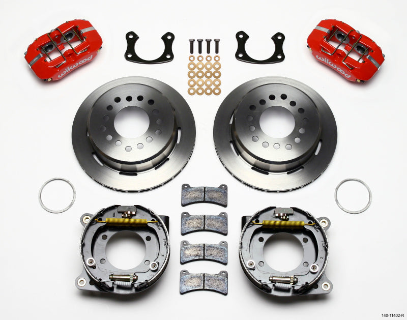 Wilwood Dynapro Low-Profile 11.00in P-Brake Kit - Red New Big Ford 2.36in Offset - Mammoth Racing -