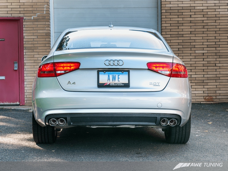 AWE Tuning Audi B8 A4 Touring Edition Exhaust - Quad Tip Polished Silver Tips - Does Not Fit Cabrio - My Store