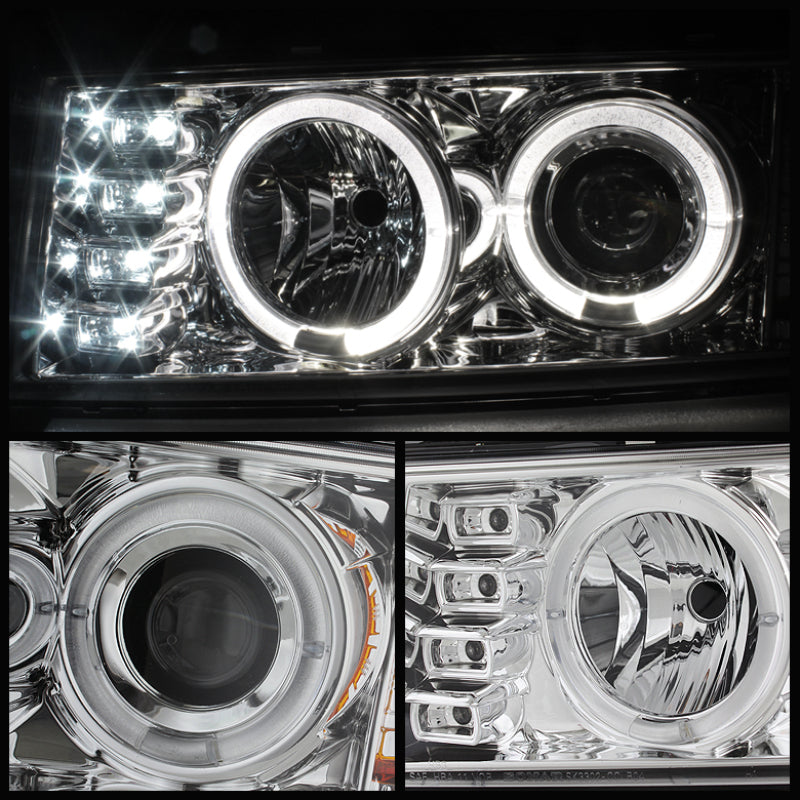 Spyder Chevy Colorado 04-12 Projector Headlights Halogen- LED Halo Chrm PRO-YD-CCO04-HL-C - Mammoth Racing -