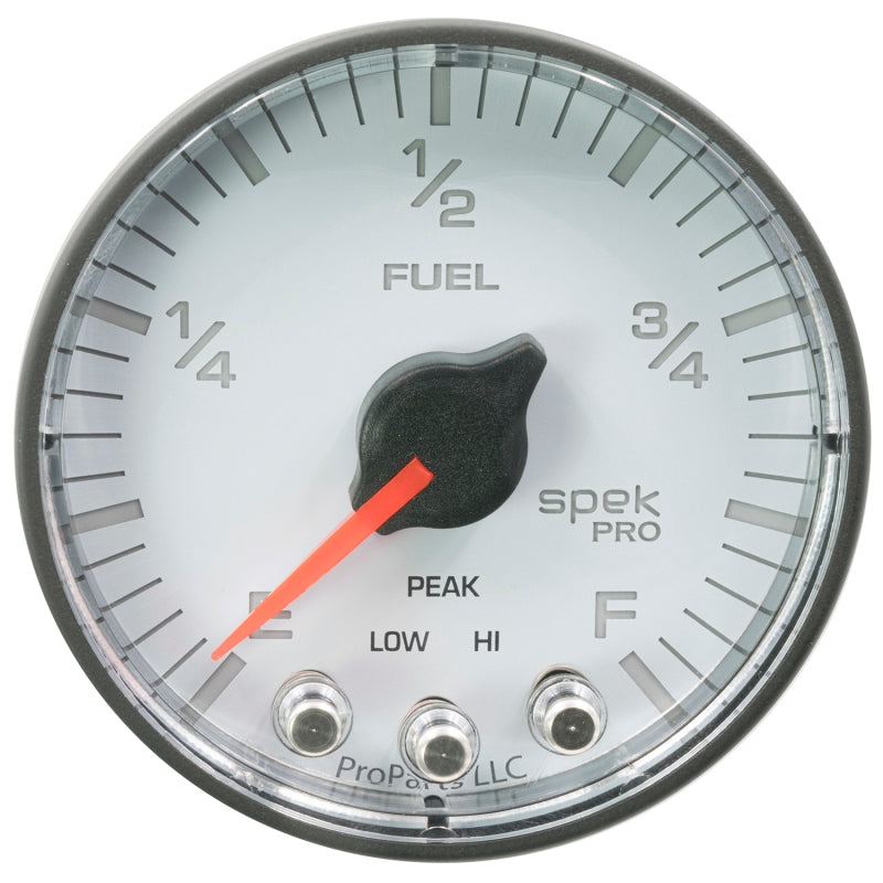 Autometer Spek-Pro Gauge Fuel Level 2 1/16in 0-270 Programmable Wht/Blk - My Store