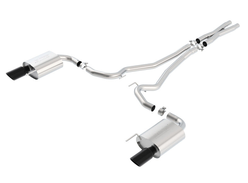 Borla S-Type Cat-Back 15-17 Ford Mustang GT 5.0L V8 MT/AT 2.5in pipe 4in tip (Black Chrome) - My Store