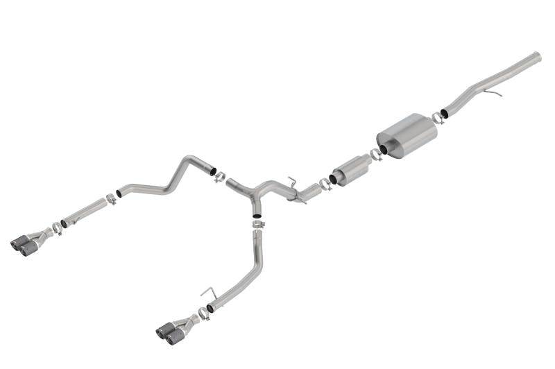 Borla 19 Chevrolet Silverado/GMC Sierra 1500 6.2L SS (S-Type) Catback Exhaust - Carbon Fiber Tips - Mammoth Racing -