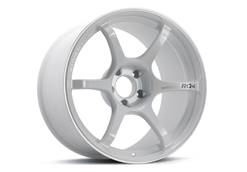 Advan RG-4 18x7.5 +47 5-114.3 Racing White Metallic & Ring Wheel - My Store