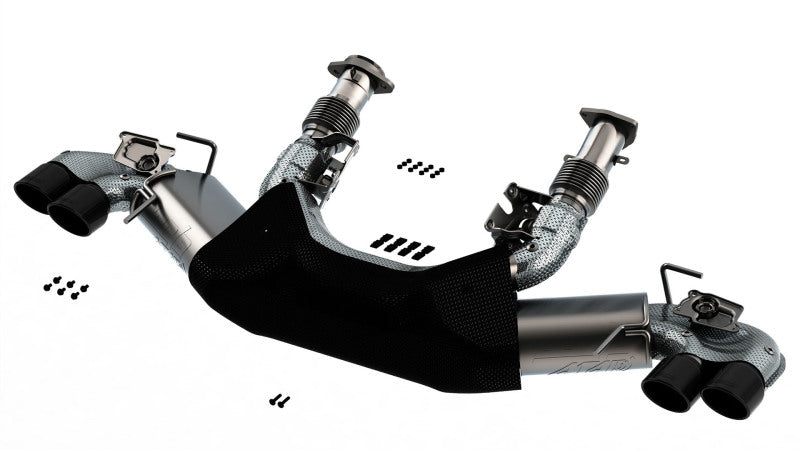 Borla 2020 Chevrolet Corvette C8 6.2 ATAK 3in Exhaust System Dual Round Rolled A/C Black Chrome Tips - My Store