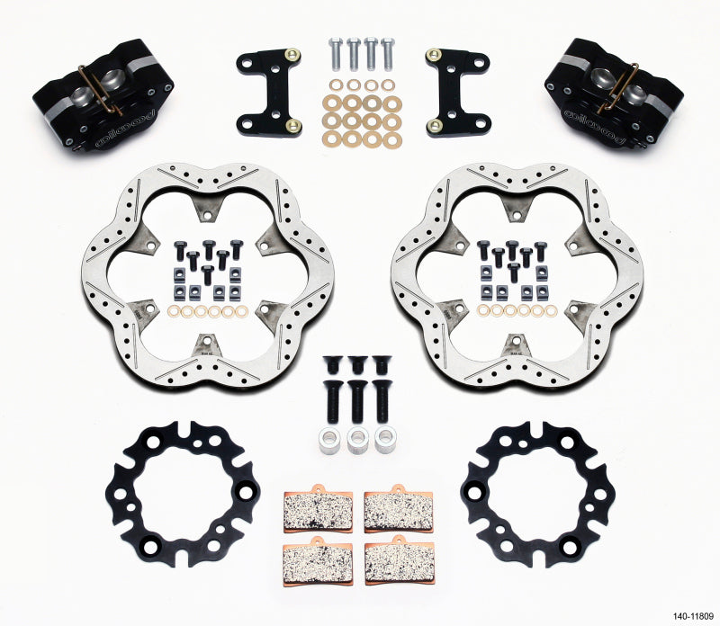 Wilwood Gp320 Front Kit Top Mount 10.50in SuperAlloy Vntd Rtr Asph Midget - Mammoth Racing -