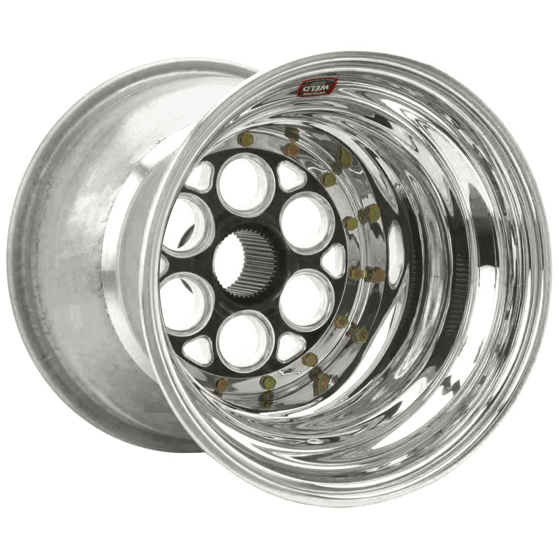 Weld Magnum Sprint 15x17 / 42-Spline / 6in. BS Black Wheel - Outer Beadlock w/6-Dzus Cover - Mammoth Racing -