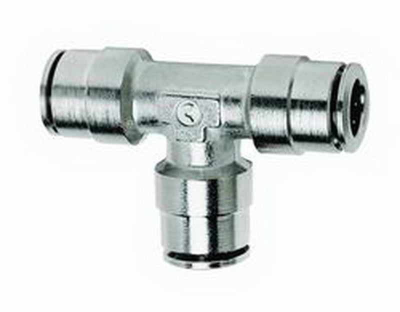 Firestone Union Tee 1/4in. Nickel Push-Lock Air Fitting - 25 Pack (WR17603025) - Mammoth Racing -