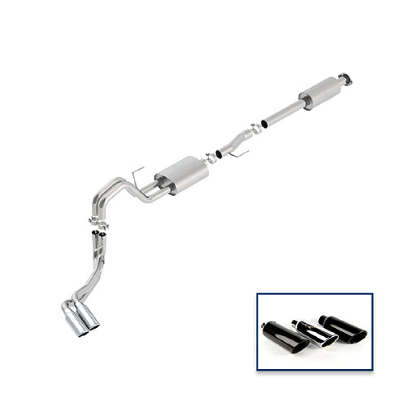 Ford Racing 15-18 F-150 5.0L Cat-Back Touring Exhaust System - Side Exit Chrome Tips - Mammoth Racing -